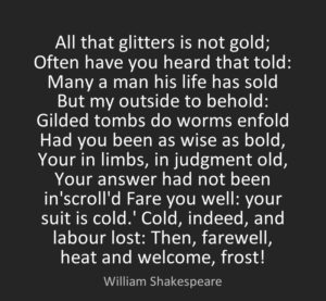 Shakespeare Quotes All that Glitters is Not Gold