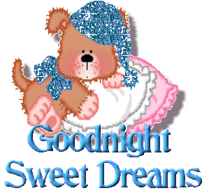 cute good night images glitter and teddy