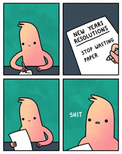 Funny New Year's Resolution Cartoon