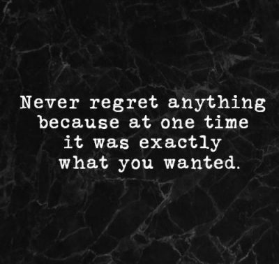 Never Regret Anything Quotes
