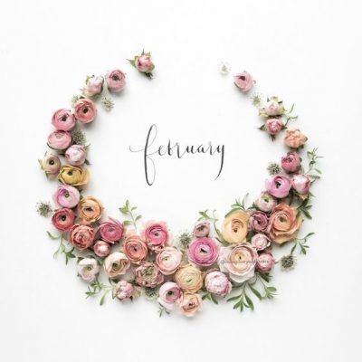 Hello February Flower Wreath Pics