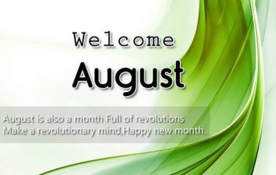 Welcome August Month 2020