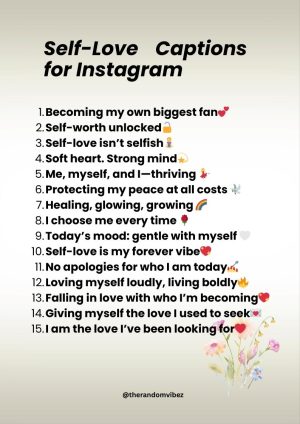 Self Love Captions for Instagram