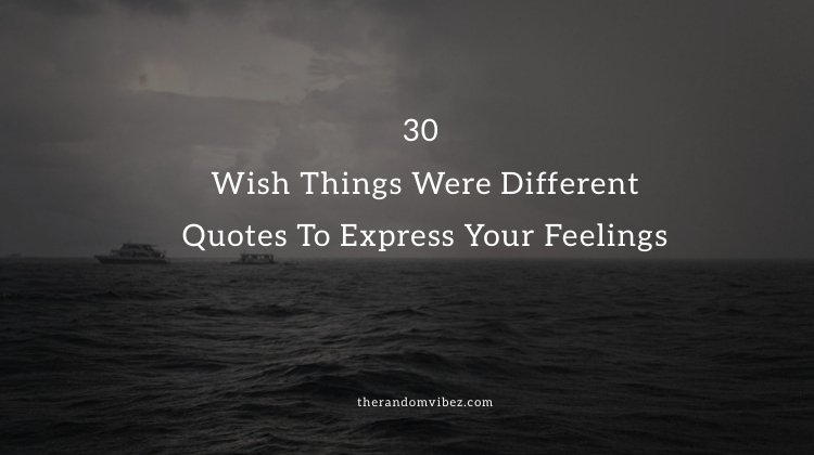 30 I Wish Things Were Different
