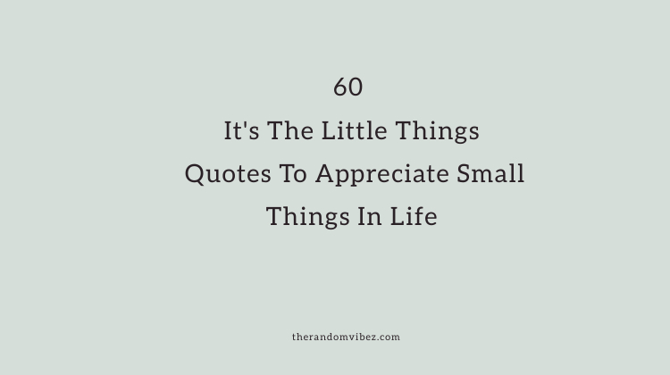 60 It's The Little Things Quotes To Appreciate Small Things In Life