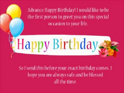 Advance Happy Early Birthday Quotations