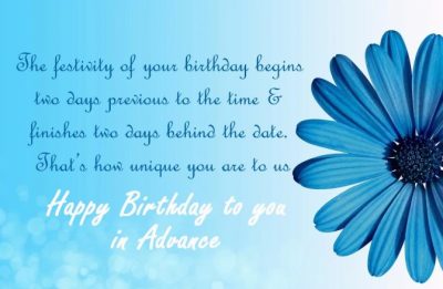 Birthday Wish In Advance Sayings