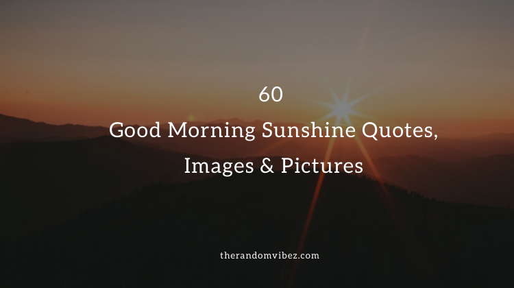 60 Good Morning Sunshine Quotes, Images & Pictures