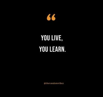 You Live And You Learn Quotes