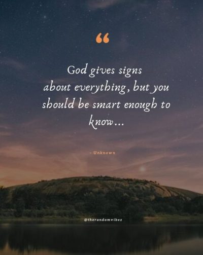 god shows us signs quotes