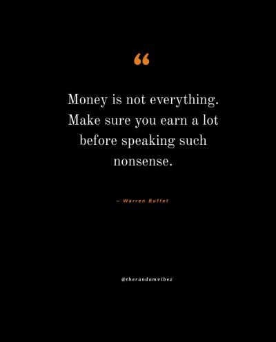 money is not everything warren buffett