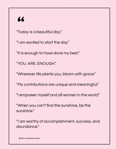 morning affirmations for women