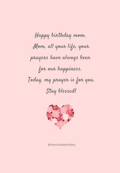 Birthday Prayer For Mom from son