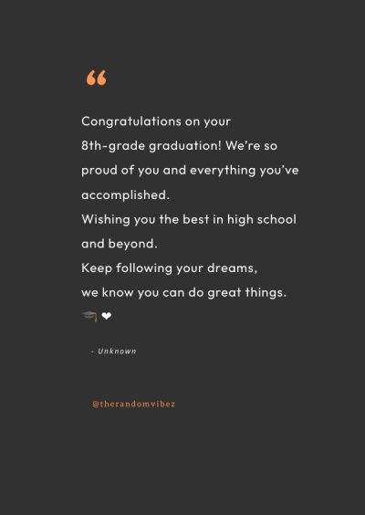 8th grade graduation message