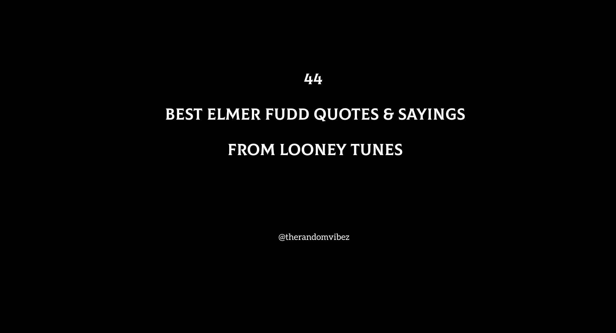 44 Best Elmer Fudd Quotes & Sayings From Looney Tunes