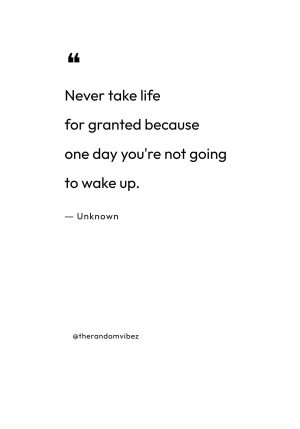 short quotes about not taking life for granted