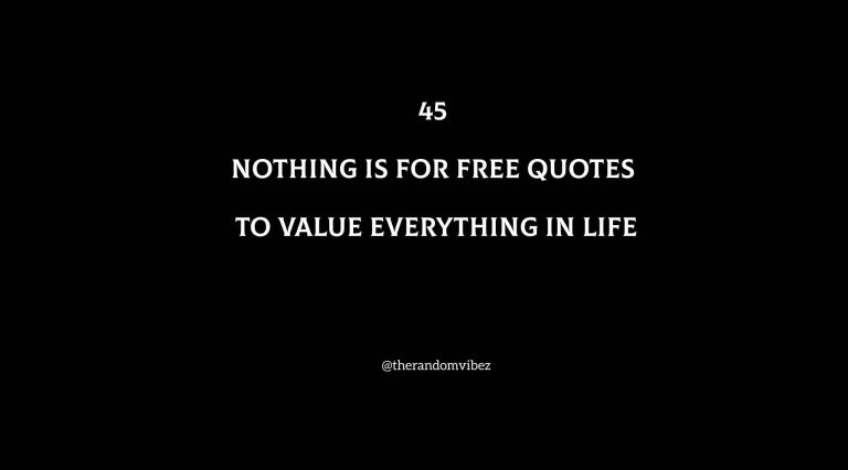45 Nothing Is For Free Quotes To Value Everything In Life