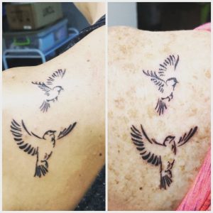 mother daughter tattoos birds