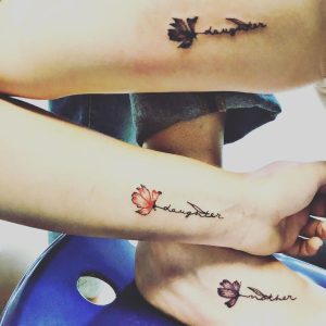 mother daughter tattoos on wrist