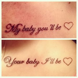 simple mother-daughter tattoos