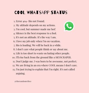 whatsapp status attitude