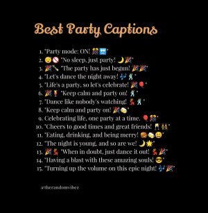 party captions for Instagram