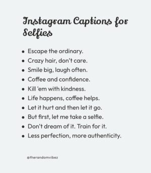 Instagram Selfie Captions