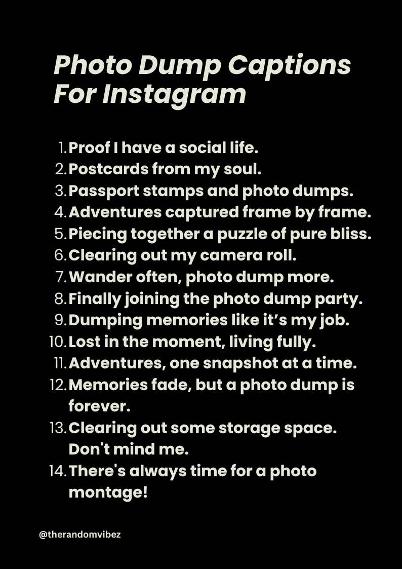 Photo Dump Captions For Instagram Posts