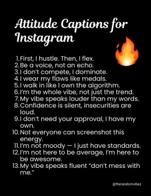 #150+ Attitude Captions for Instagram and Status