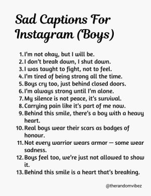 sad captions instagram boys
