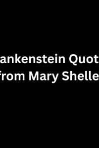 Frankenstein Quotes From Mary Shelley