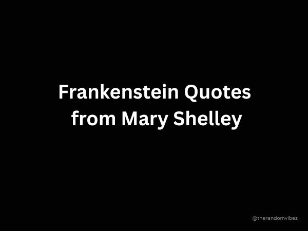 Frankenstein Quotes From Mary Shelley