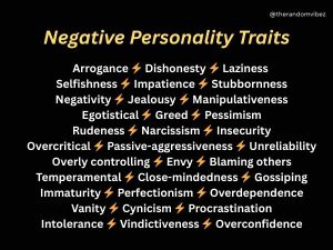 negative character traits