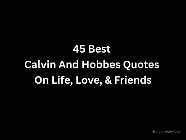 45 Best Calvin And Hobbes Quotes On Life, Love, & Friends